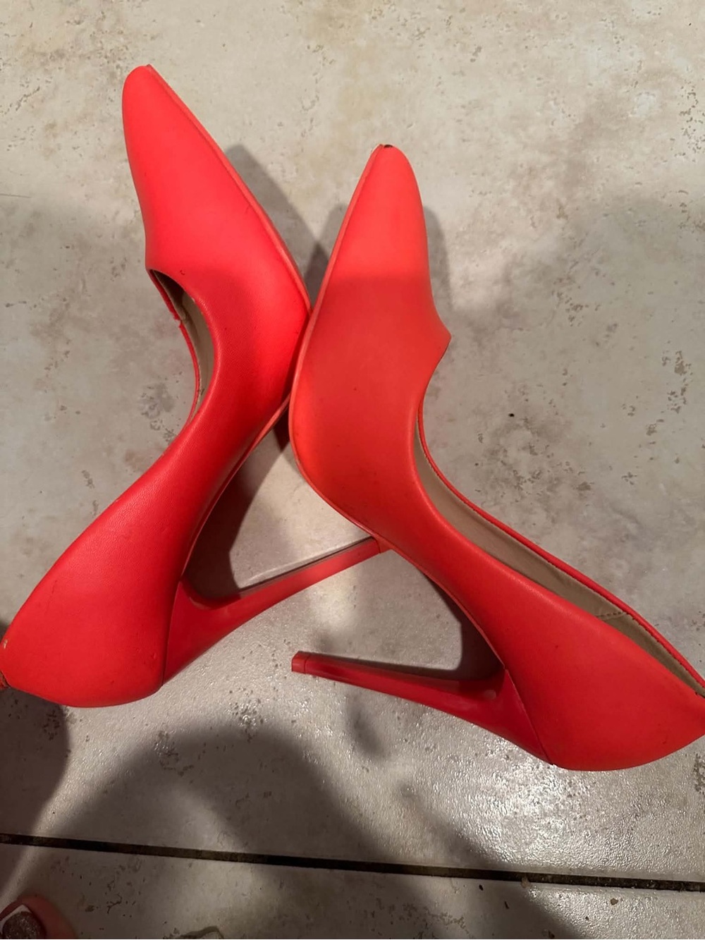 Women's High-Gloss Red Pointed Stiletto Pumps